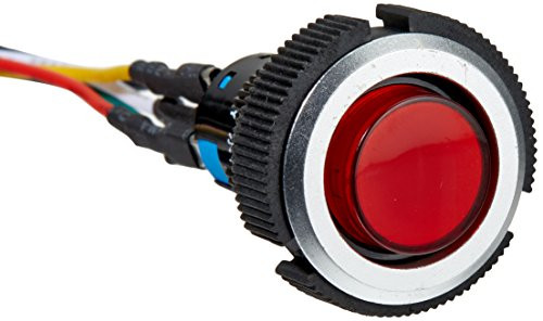 Uxcell DC 24V SPDT Locking Lamp Pushbutton Switch w Spade Connector 22mm