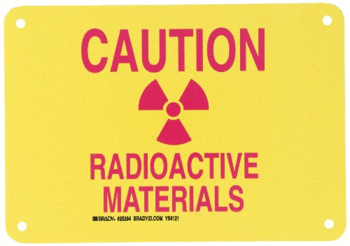 Brady 25284 10 Width x 7 Height B-401 Plastic Pink on Yellow Radiation and Laser Sign Legend Caution Radioactive Materials with Picto Brady 25284 10 Width x 7 Height B-401 Plastic Pink on Yellow Radiation and Laser Sign Legend Caution Radioactive Materials with Picto