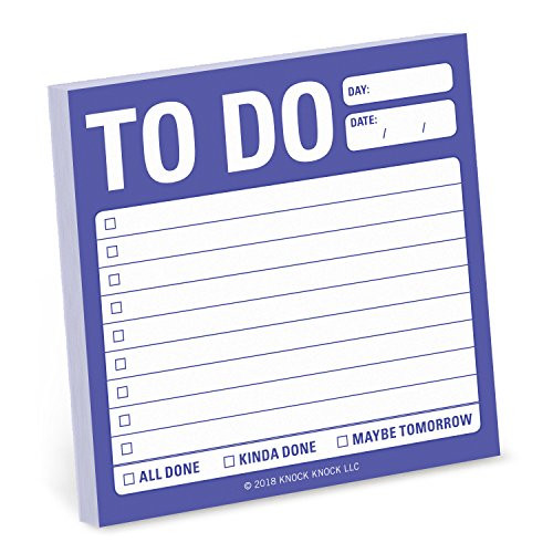 1-Count Knock Knock to Do Sticky Notes to Do List Notepads 3 x 3-inches Each