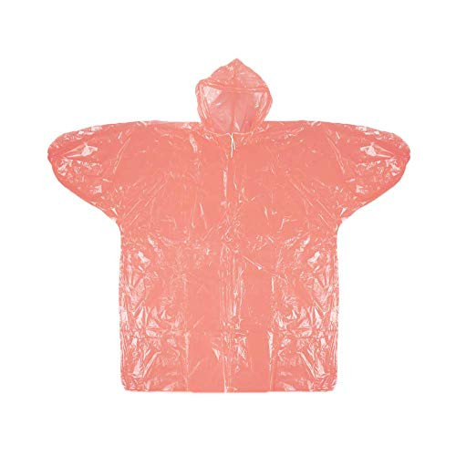 Namsey Rain Poncho Waterproof Rain Gear with Drawstring Hoods Lightweight Emergency Disposable Ponchos for Adult - One Pack Red