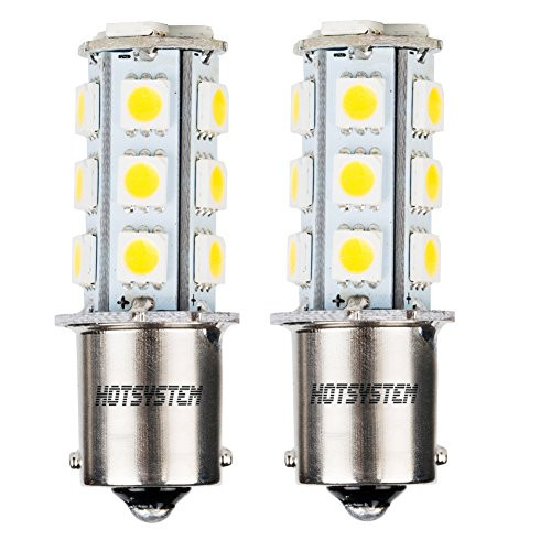 HOTSYSTEM 1156 1141 LED Light Bulbs DC12V P21W BA15S 18-5050SMD for Car RV SUV Camper Trailer Trunk Interior Reversing Backup Tail Turn Signal Corner Parking Side Marker LightsWarm WhitePack of 2