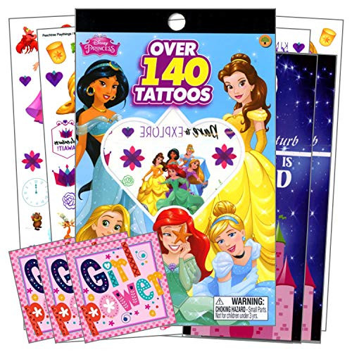 Temporary Tattoos for Kids - Assorted Temporary Tattoos Bundle Includes Separately Licensed GWW Reward Stickers Door Hangers Disney Princess Temporary Tattoos for Kids - Assorted Temporary Tattoos Bundle Includes Separately Licensed GWW Reward Stickers Door Hangers Disney Princess