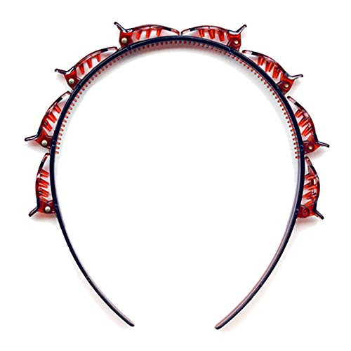 Double Layer Twist Plait Headband Hair Tools Bangs Hairstyle Hairpin Multi-layer hollow woven headband Headband With Alligator Clip Korean style fashionable girl braided hair brown1 pcs