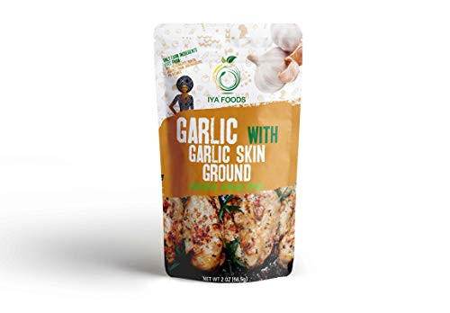 Iya Foods Garlic with Garlic Skin Ground 2 ounces Kosher Certified No Preservatives No Added Color No Additives No MSG More Flavor More Nutritious And A Whole New Level Of Garlic