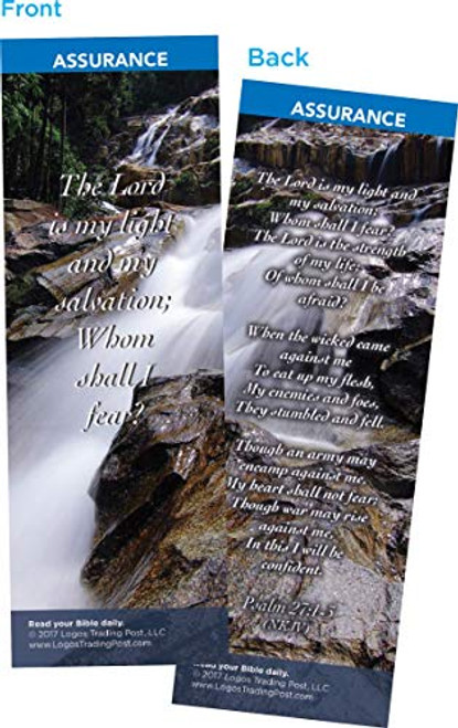 Christian Bookmark with Bible Verse Pack of 25 Assurance Themed The Lord is My Light and My Salvation Bookmarks Psalm 271-3 Christian Bookmark with Bible Verse Pack of 25 Assurance Themed The Lord is My Light and My Salvation Bookmarks Psalm 271-3