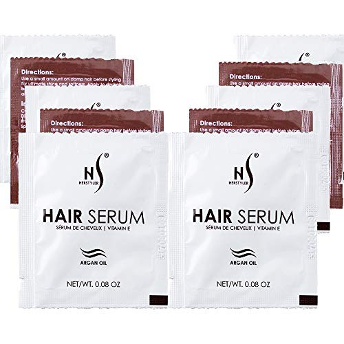 Herstyler Anti Frizz Hair Serum Sachet - Set of 10 - Argan Oil Hair Serum for Travel - Hair Shine Serum - Straightening Serum with Vitamin E and Aloe Vera - 0_80 Fl_ Oz_