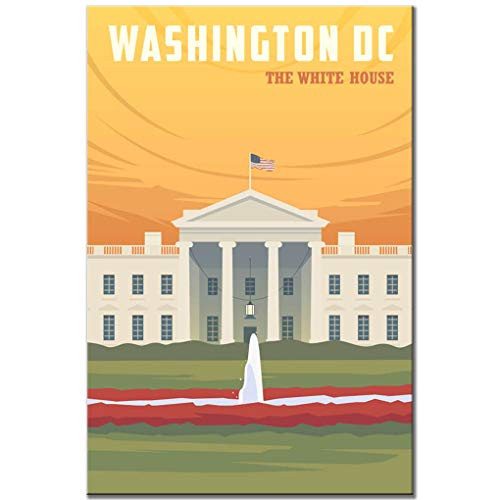 White House fridge magnet Washington DC Vintage Poster travel souvenir