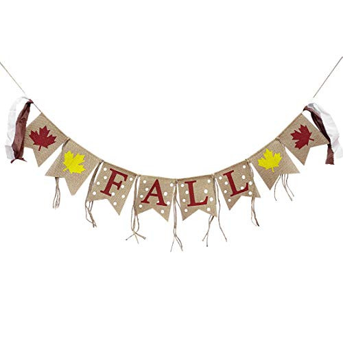Happy Fall Banner Burlap Maple Harvest Autumn Fireplace Decors Bunting Flag Garland Thanksgiving Day Happy Fall Banner Burlap Maple Harvest Autumn Fireplace Decors Bunting Flag Garland Thanksgiving Day
