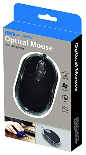 Tech Universe Optical Mouse With LED Lighting USB 2_0 800 DPI Wired