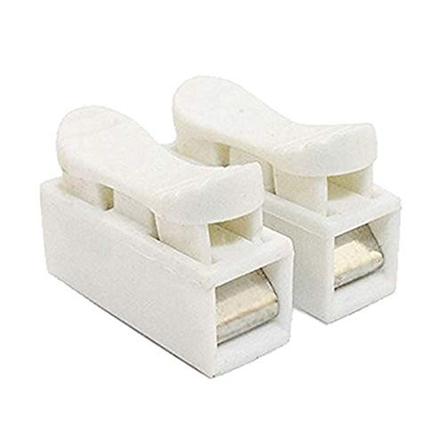 10Pcs 2P CH2 Quick Connector Spring Wire Connector Screw Terminal Wire Connectors for LED Strip Light Wire Connecting Butt Terminal Block