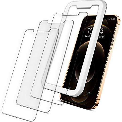 Coolwee Tempered Glass Screen Protector for iPhone 12 Pro Max 3 Packs 9H Anti-Scratch HD Clarity Haptic Touch Bubble Free Case Friendly Easy Installation Alignment