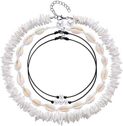 Angel King WDEFYUO Shell Choker Necklace Mixed 4 Strands Puka Chip Shell Necklace Hawaii Beach Cowrie Seashell Necklace Pearl Choker Necklace Jewelry for Men Women Adjustable and Comfortable Angel King WDEFYUO Shell Choker Necklace Mixed 4 Strands Puka Chip Shell Necklace Hawaii Beach Cowrie Seashell Necklace Pearl Choker Necklace Jewelry for Men Women Adjustable and Comfortable