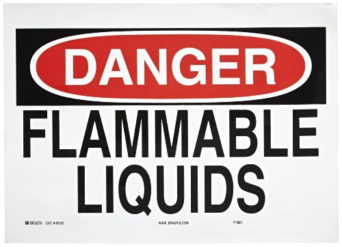 Brady 85182 Self Sticking Polyester Chemical   Hazardous Materials Sign 10 X 14 Legend Flammable Liquids