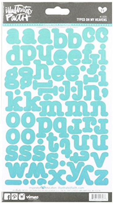 Bella Blvd Typed/Oh My Heavens Genesis Alphabet Stickers, 5" by 9", Turquoise