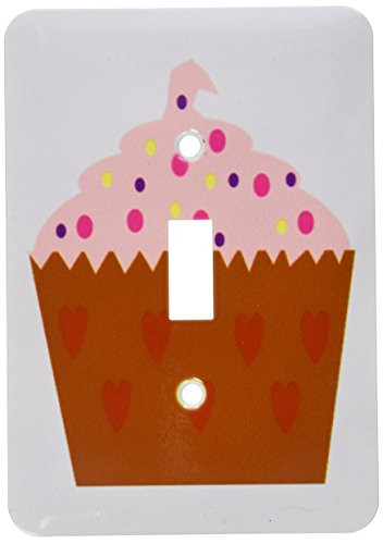 3dRose lsp-38092-1 Giant Heart Cupcake Single Toggle Switch Pink