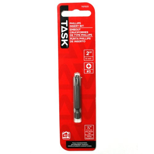 Task Tools T67023  2-Inch Number-3 Phillips Power Insert Bit