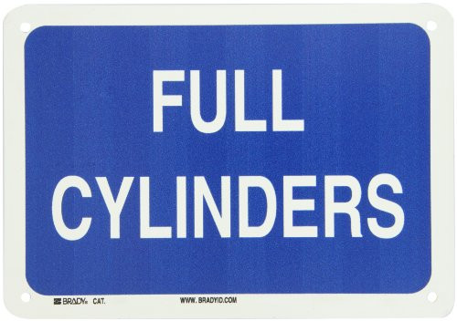 Brady 43323 10 Width x 7 Height B-555 Aluminum White on Blue Chemical and Hazardous Materials Sign Legend Full Cylinders Brady 43323 10 Width x 7 Height B-555 Aluminum White on Blue Chemical and Hazardous Materials Sign Legend Full Cylinders
