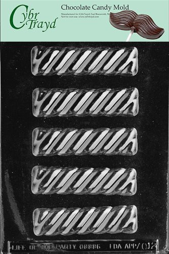 Cybrtrayd Life of the Party AO012 Twist Bar All Occasions Chocolate Candy Mold in Sealed Protective Poly Bag Imprinted with Copyrighted Cybrtrayd Molding Instructions