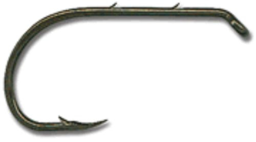 Mustad Classic Reversed Point Forged Turned Down Small Ball Eye Beak Baitholder Hook with Special Long Shank and 2 Baitholder Barbs Pack of 10 Bronze 4 92641-BR-4-10