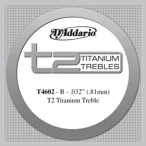 DAddario T2 Titanium Treble Classical Guitar Single String Hard Tension Second String