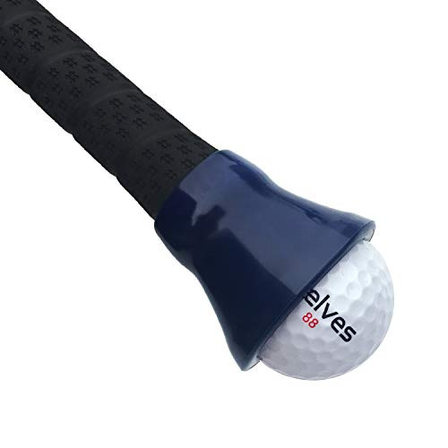 ELVES Golf Ball Pick-up Suction Cup Sticks on Putter?Putter Ball Pick upGolf Ball Retriever for Putter GripsGolf Ball Grabber Suction Cup Pick Up Back Saver Put On Putter Grip-Rubber Navy Blue