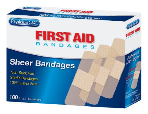 PhysiciansCare by First Aid Only 90331 First Aid Sterile Sheer Bandage, 3" Length x 1" Width (Box of 100)