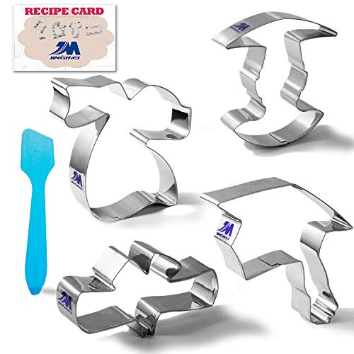 Graduation Cookie Cutter Set with Recipe 4 Piece Set Graduation Cap Diploma Graduation Gown Graduate- Stainless Steel