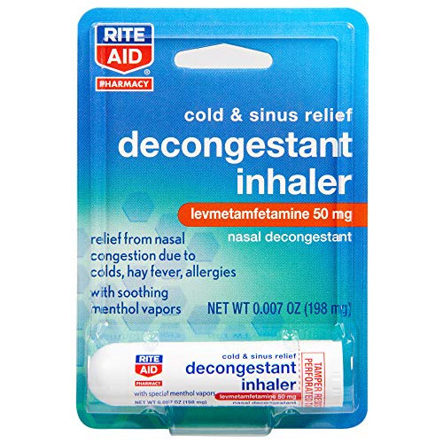 Rite Aid Nasal Decongestant Inhaler - 0_007 oz  Nasal Congestion Relief  Cold   Sinus Relief