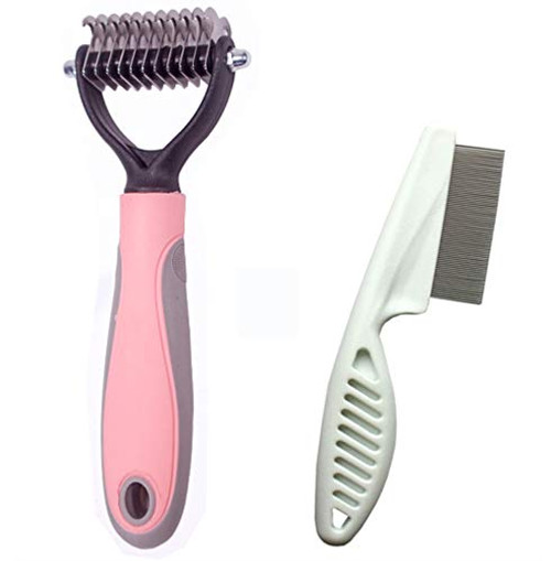Sunglow Pet Grooming Tool ?Double Sided Shedding and Dematting Undercoat Rake Comb for Dogs and Cats ?and Comb for Flea 11 Tooth Comb Pink Sunglow Pet Grooming Tool ?Double Sided Shedding and Dematting Undercoat Rake Comb for Dogs and Cats ?and Comb for Flea 11 Tooth Comb Pink