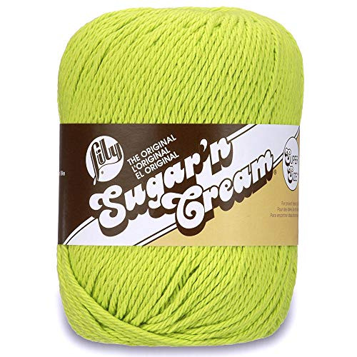 Spinrite Lily Sugarn Cream Super Size Yarn Hot Green 1