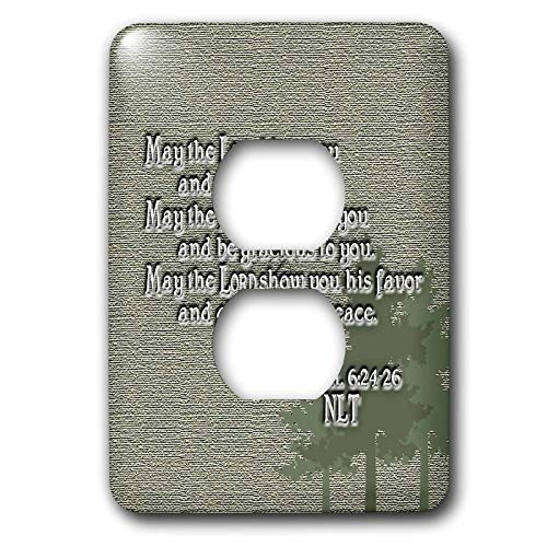 3dRose lsp-20537-6 Aarons Blessing Numbers 624 26 Bible Verse 2 Plug Outlet Cover
