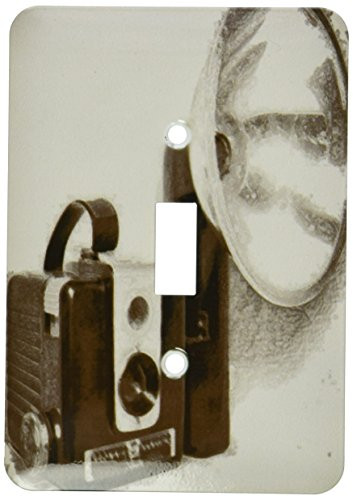 3dRose LLC lsp-20728-1 Picture Of A Vintage 1950S Camera with Bulb Flash Single Toggle Switch