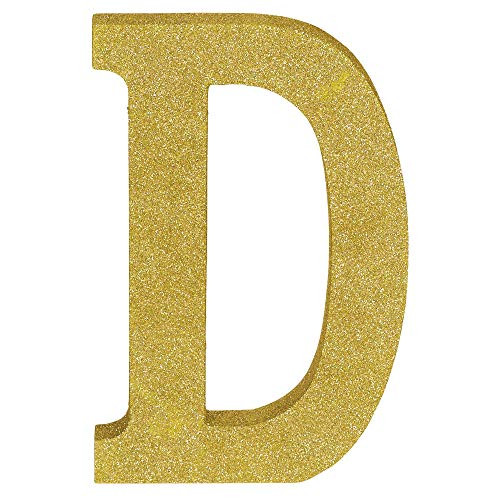 Amscan Letter D 8 78 H x 5 34 W x 1 D Gold