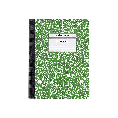 Staples 639654 Composition Notebook 9_75-Inch x 7_5-Inch Wide Ruled 100 Sh_ Green