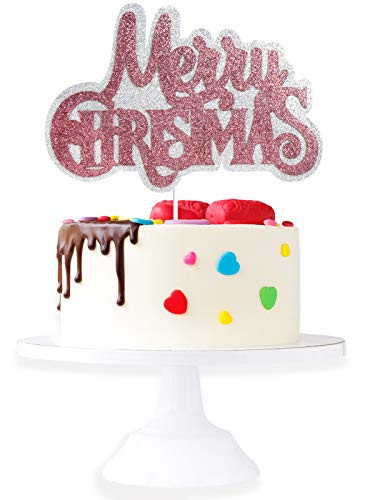 Merry Christmas Cake Topper - Winter Festival Cake Decor - Joyeux Noel - Happy Hanukkah - Christmas Holidays Feast Party Decoration
