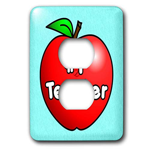 3dRose lsp-10855-6 Number One Teacher Red Apple Design 2 Plug Outlet Cover