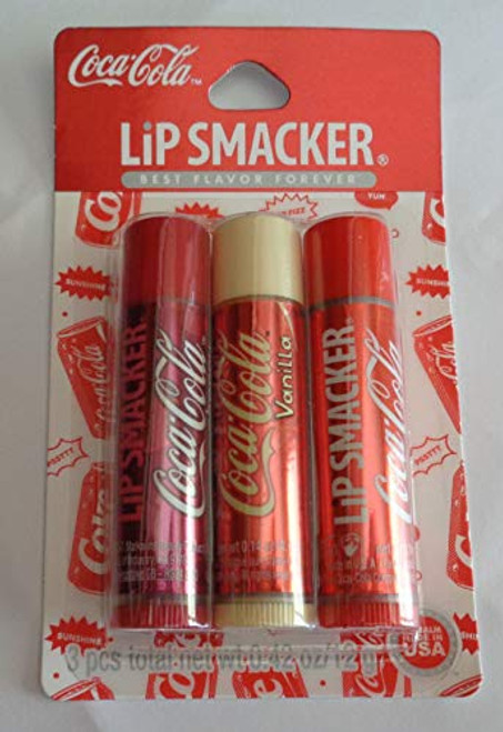 Lip Smacker Coca Cola Cherry Coca Cola Vanilla and Original Coca Cola Trio Lip Balm Set