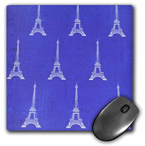 3dRose LLC 8 x 8 x 0.25 Inches Mouse Pad, Eiffel Towers on Purple (mp_35283_1)