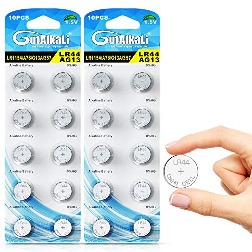 GutAlkaLi 20 Pack LR44 AG13 357 303 SR44 1_5V Battery Alkaline Battery Button Cell for Laser Pointer Watch Toy