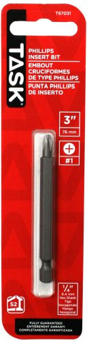 Task Tools T67031  3-Inch Number-1 Phillips Power Insert Bit