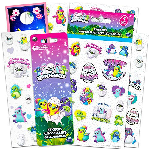 Hatchimals Stickers Book Party Favors Sticker Set ~ 10 Sheets of Hatchimals Stickers Over 160 Stickers Total with Door Hanger Hatchimals Party Supplies Bundle