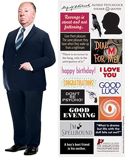 Alfred Hitchcock Quotable Notable - Die Cut Silhouette Greeting Card and Sticker Sheet