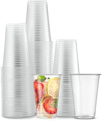 100 Count 7 oz Disposable Clear Plastic Drinking Cups Stackable Great For Home Office Parties Events Wedding reception Or Everyday Use 1 Pack By Goblets