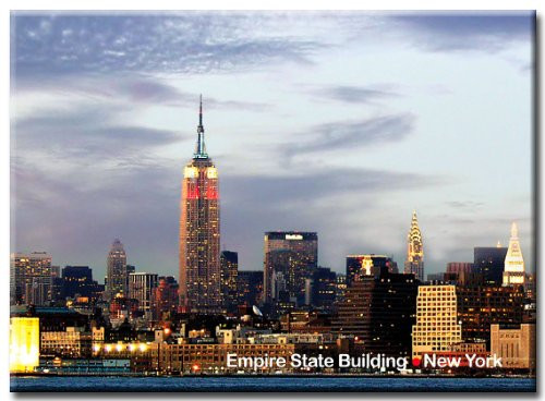 Empire State Building Lights - New York City Photo Souvenir Refrigerator Magnet - NYC Fridge Magnets Empire State Building Lights - New York City Photo Souvenir Refrigerator Magnet - NYC Fridge Magnets