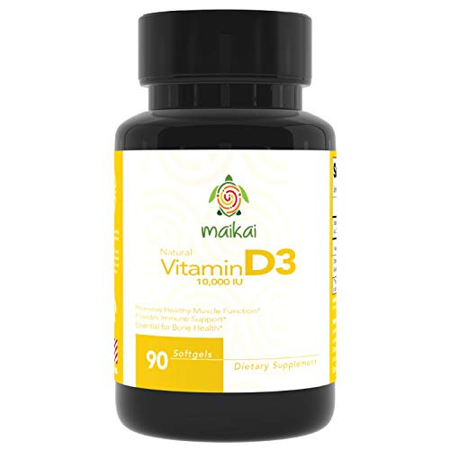 Vitamin D3 10000 IU Softgels - Increased Immune Support Healthy Muscle Function and Healthy Teeth   Bones 90 Softgels