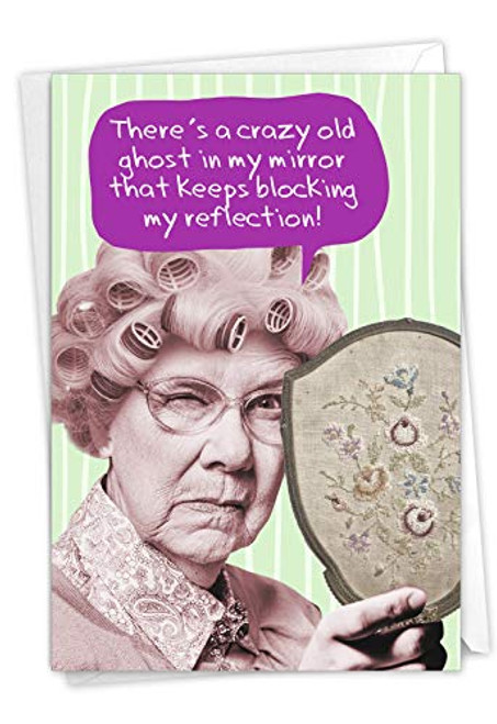 NobleWorks - Funny Birthday Card for Women Old Ladies - Woman Humor Bday Notecard with Envelope - Haunted Mirror C3539BDG NobleWorks - Funny Birthday Card for Women Old Ladies - Woman Humor Bday Notecard with Envelope - Haunted Mirror C3539BDG
