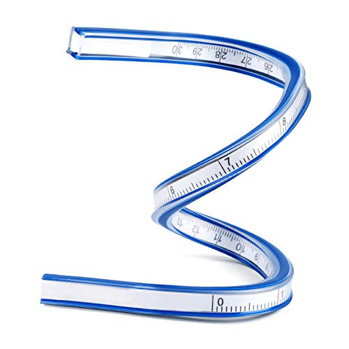 12 Inch30cm Flexible Curve Ruler Flex Design RulerFlexible Ruler for Sewing and Engineering Drawing Professional Flexible Curve RulerDouble-Sided Curve Ruler