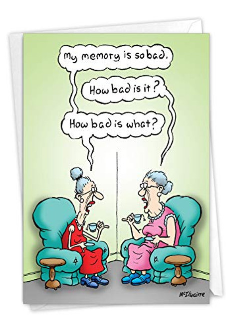 NobleWorks - Funny Birthday Card for Women - Old Lady Cartoon Greeting Card for Grandma Mom - Bad Memory C3680BDG NobleWorks - Funny Birthday Card for Women - Old Lady Cartoon Greeting Card for Grandma Mom - Bad Memory C3680BDG