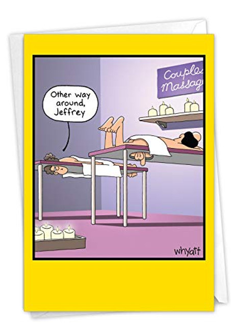 Other Way Around - Funny Happy Birthday Card with Envelope 4_63 x 6_75 Inch - Comic Spa Session Hilarious Bday Celebration Card - Funny Adult Cartoon Stationery Birthday Card for Men 8405 Other Way Around - Funny Happy Birthday Card with Envelope 4_63 x 6_75 Inch - Comic Spa Session Hilarious Bday Celebration Card - Funny Adult Cartoon Stationery Birthday Card for Men 8405
