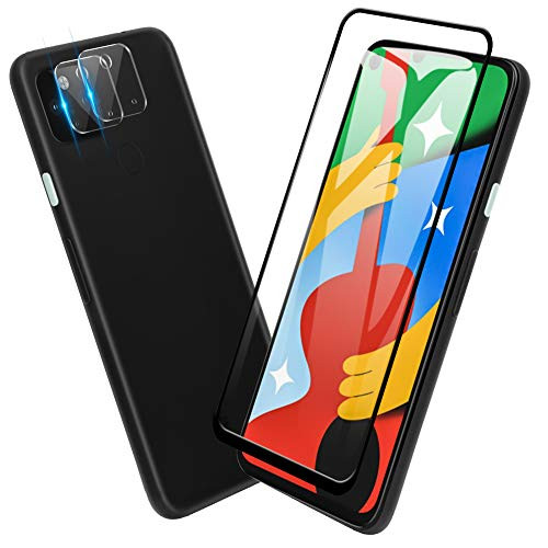 3 in 1 TopACE for Google Pixel 4a 5G Screen Protector Camera Protector   Screen Protector Tempered GlassBubble FreeHDCase FriendlyHigh Responsivity Compatible for Google Pixel 4a 5G